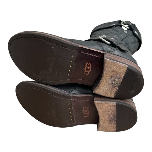 UGG Conor Quilted Black Leather Australia Mid Moto Boots. SZ. 7 - Picture 6 of 10